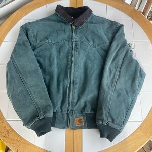 Vintage Carhartt Santa Fe Jacket Large HTG Green Canvas Western Workwear EUC!!